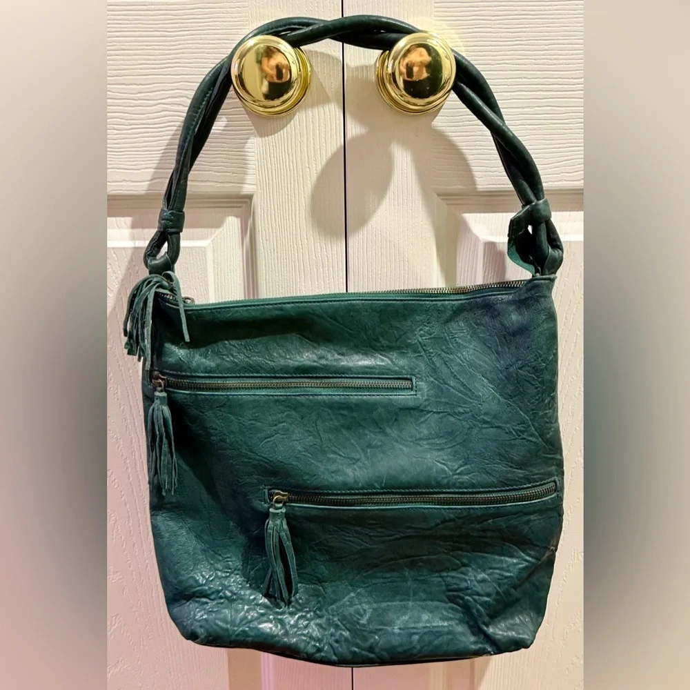 PALLIE BAGS WOMEN'S PHIN TOTE Green LEATHER ONE SIZE